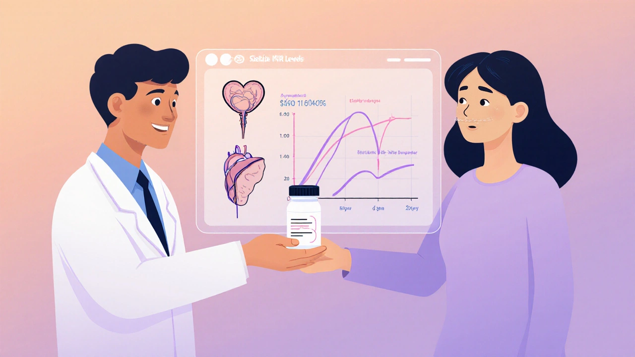 Doctor giving patient a generic pill with visual proof of equal effectiveness.